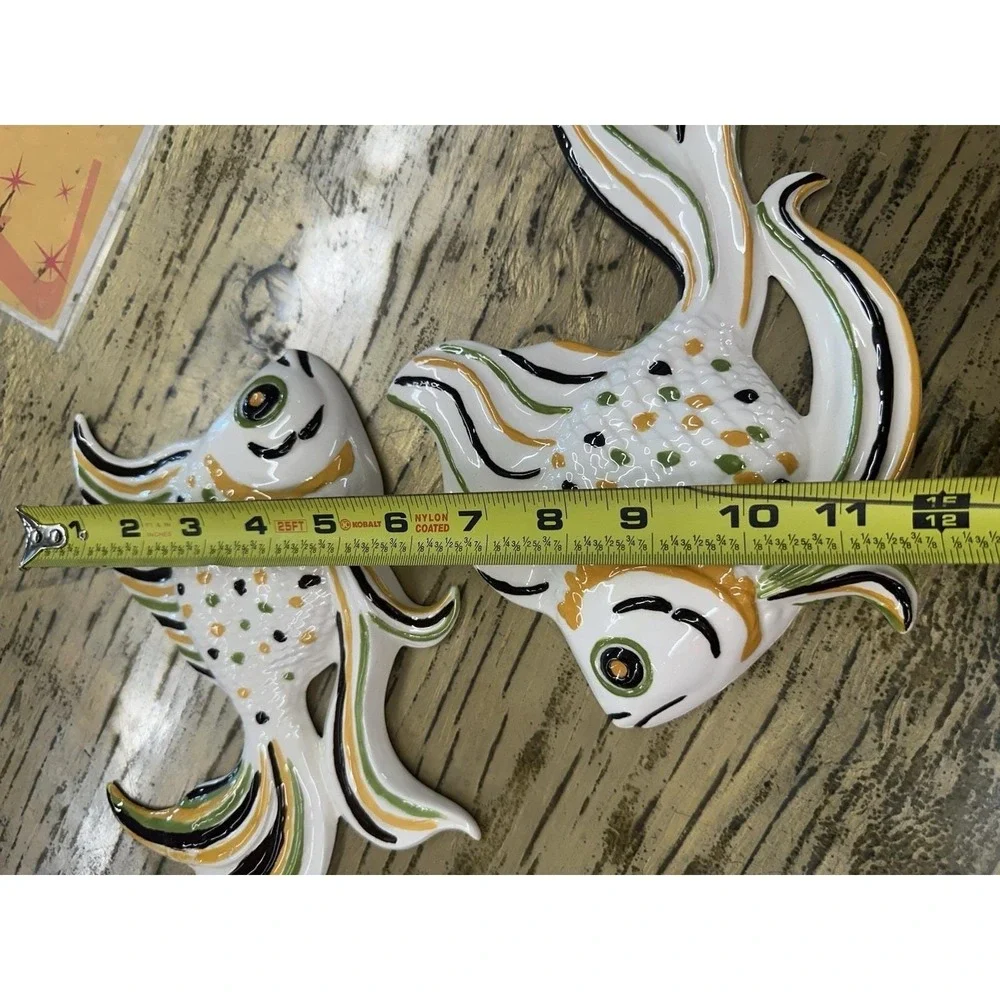 Vintage 1978 Ceramic Fish Wall Hanging Pair